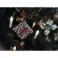 Christmas Tree Decoration, Folded Fabric Tree Ornament, Secret Santa, Stocking Filler, handmade in Y