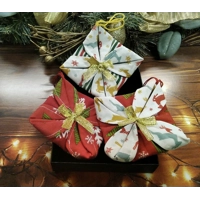 Christmas Tree Decoration, Folded Fabric Tree Ornament, Secret Santa, Stocking Filler, handmade in Y