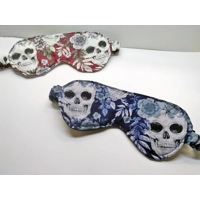 Gothic Skull Sleep Mask, Gift for Goth, Red Skull Sleep Mask, Handmade From Yorkshire