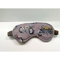 Biker Motorcycle Sleep Mask, Brown Motorbike cotton sleep mask with covered elastic, gift for biker