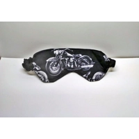 Biker Motorcycle Sleep Mask, Brown Motorbike cotton sleep mask with covered elastic, gift for biker