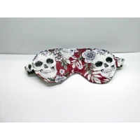 Gothic Skull Sleep Mask, Gift for Goth, Red Skull Sleep Mask, Handmade From Yorkshire