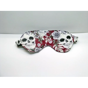 Gothic Red Skull Sleep Mask: Padded Cotton Beauty Mask