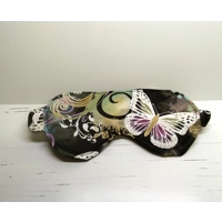Butterfly sleep mask, padded cotton fabric sleep mask with covered elastic, butterfly scrunchie, let