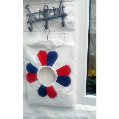 Dresden Peg Bag Handmade Lined Cotton Peg Bag includes wood Hanger, Eco Friendly Laundry Bag,Housewa