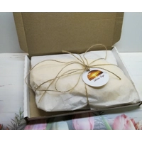 Bee cotton fabric sleep mask, padded beauty mask and bee scrunchie, letterbox gift hand