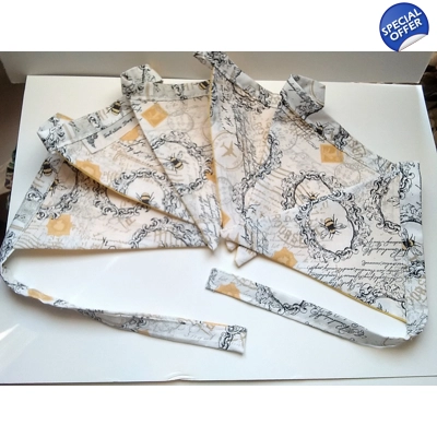 Bee fabric cotton bunting, 6 flags 1.6 metres, Full size D..
