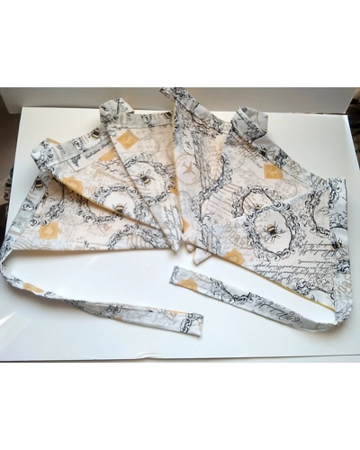 Bee cotton fabric bunting and matching storage bag, 6 flags 1.6 metres, Full size Double Sided Yello Bee cotton fabric bunting and matching storage bag, 6 flags 1.6 metres, Full size Double Sided Yello