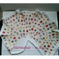 Summer Cotton bunting 10 flags 2 metres long  marmalade fabric , letter box gift