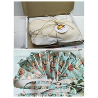 Green Bunting Reusable Full size Flowers Cotton Bunting & Storage Bag, 10 flags double sided