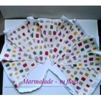 Summer Cotton bunting 10 flags 2 metres long  marmalade fabric , letter box gift