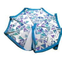 Blue Purple Cotton Bunting, 8 flags 2.2 metres Bunting, handmade in Yorkshire