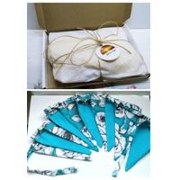 Blue Purple Cotton Bunting, 8 flags 2.2 metres Bunting, handmade in Yorkshire