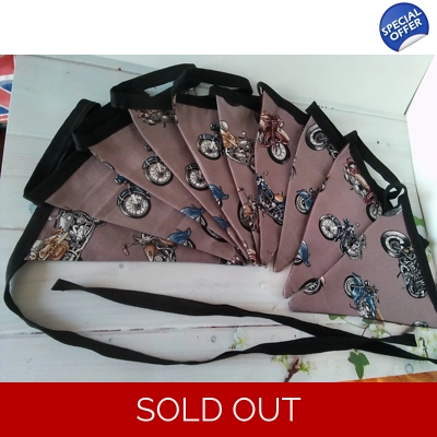 Brown Motorcycle Bunting double sided 10 flags, 2.6 metres..
