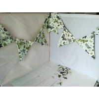 Green butterfly bunting Full size reusable cotton bunting , 10 flags double sided and 2.2 metres lon