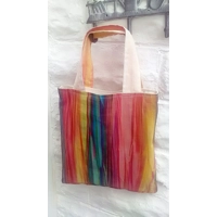 Rainbow Cotton Shoulder Bag, Handmade in Yorkshire