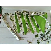 Bee fabric cotton bunting, 6 flags 1.6 metres, Full size Double Sided Yello