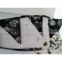 Brown Motorcycle Bunting double sided 10 flags, 2.6 metres, motorbike cotton bunting, Motorcycle Gif