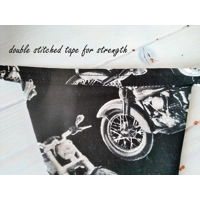 Brown Motorcycle Bunting double sided 10 flags, 2.6 metres, motorbike cotton bunting, Motorcycle Gif