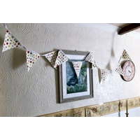 Summer Cotton bunting 10 flags 2 metres long  marmalade fabric , letter box gift