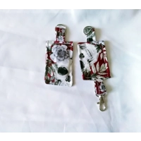 Skulls Keyring  Luggage Tag Red keyfob, Eco Friendly New Home Gift Made in Yorkshire