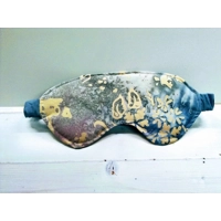 Batik self tie headband, blue batik scrunchie, batik sleep mask