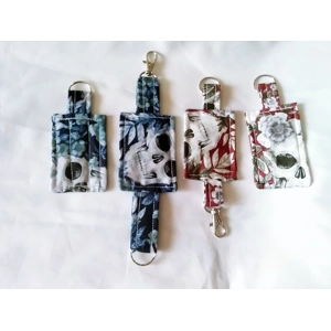 Skull Fabric Keyring: Halloween Keychain, Eco-Friendly Bag Charm, Goth Gift