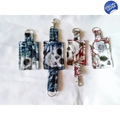 Skulls Keyring  Luggage Tag Red keyfob, Eco Friendly New Home Gift Made in Yorkshire