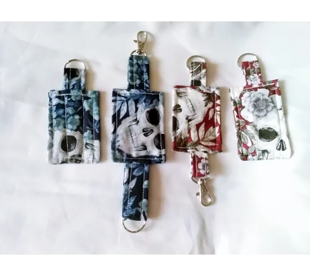 Skulls Keyring Luggage Tag Red keyfob, Eco Friendly New Home Gift Made in Yorkshire