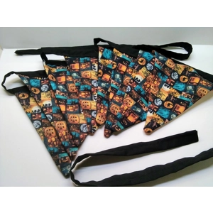 Halloween Bunting: Double Sided Orange Cotton, Handmade Decoration