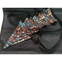 Halloween Bunting , 10 flags 2.5 metres, Double Sided Orange Cotton Bunting, Halloween Wall Decorati