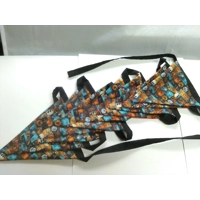 Halloween Bunting , 10 flags 2.5 metres, Double Sided Orange Cotton Bunting, Halloween Wall Decorati