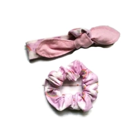 Rainbow headband and scrunchie cotton fabric, letter box gift handmade in Yorkshire