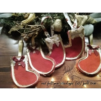 Handmade Red Felt Christmas Stocking Tree Decoration Reusable Fabric Tree Ornament, secret santa sto