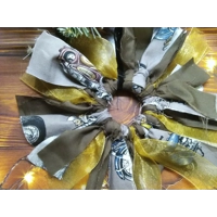 Motorcycle mini rag wreath home decoration eco friendly fabric letter box gift handmade in Yorkshire