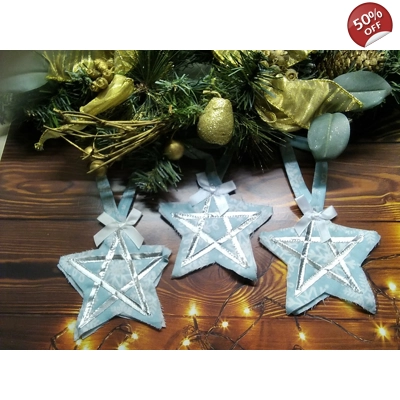 Christmas Tree Decoration Blue Star Reusable Fabric Tree O..