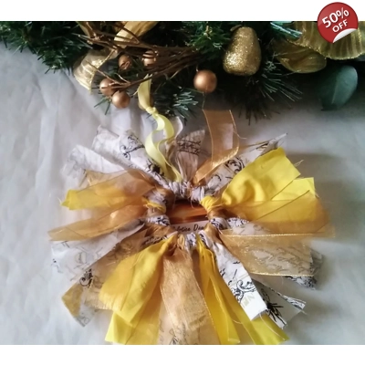 Bees mini rag wreath ho..