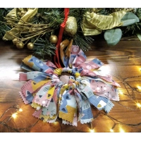Christmas Tree Decoration Blue Star Reusable Fabric Tree Ornament, handmade in Yorkshire