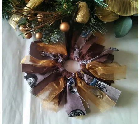 Motorcycle mini rag wreath home decoration eco friendly fabric letter box gift handmade in Yorkshire