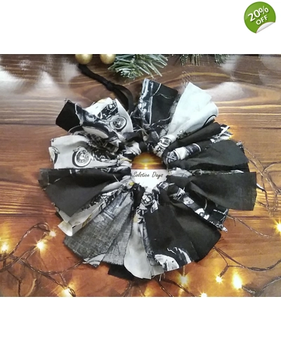 Motorbike mini rag wreath, eco friendly motorcycle home decor hanging decoration tree letter box gif Motorbike mini rag wreath, eco friendly motorcycle home decor hanging decoration tree letter box gif