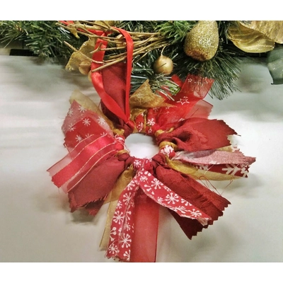 Eco friendly red gold ribbon mini wreath christmas tree de..
