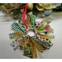 Black Rose Mini Rag Wreath - Eco-Friendly Home Decor Gift Handmade in Yorkshire