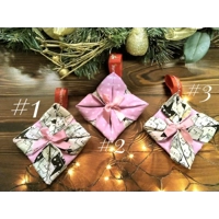 Christmas Tree Cat Folded Fabric Christmas Ornament Handmade Christmas Tree Decorations,  made in Yo