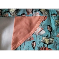 Green cotton half apron, front pocket, tie waist lined peg apron handmade in Yorkshire, letter box g