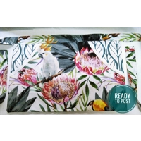 Upcycled Parrot Apron, fully lined cotton peg apron with front pocket and tie waist handmade in York