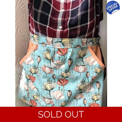 Green cotton half apron..