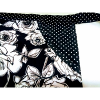 Black white roses half apron and tie waist peg apron fully lined cotton pinny, letter box gift made