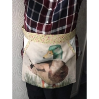 Duck Half Apron with Pocket, Linen Apron with tie waist apron - Handmade in Yorkshire