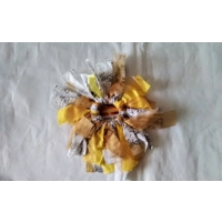 Bees mini rag wreath home decoration ribbon yellow fabric ornament