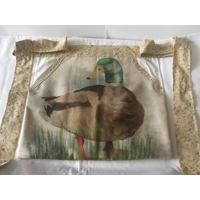 Duck Half Apron with Pocket, Linen Apron with tie waist apron - Handmade in Yorkshire
